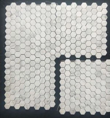 Mosaic de marbre hexàgon blanc de Carrara