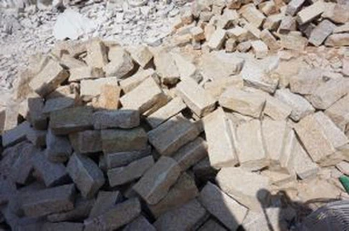 Bloc de pavimentació de pedra cúbica de granit groc