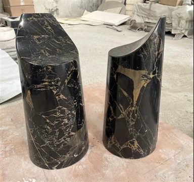 Base de llum de marbre negre